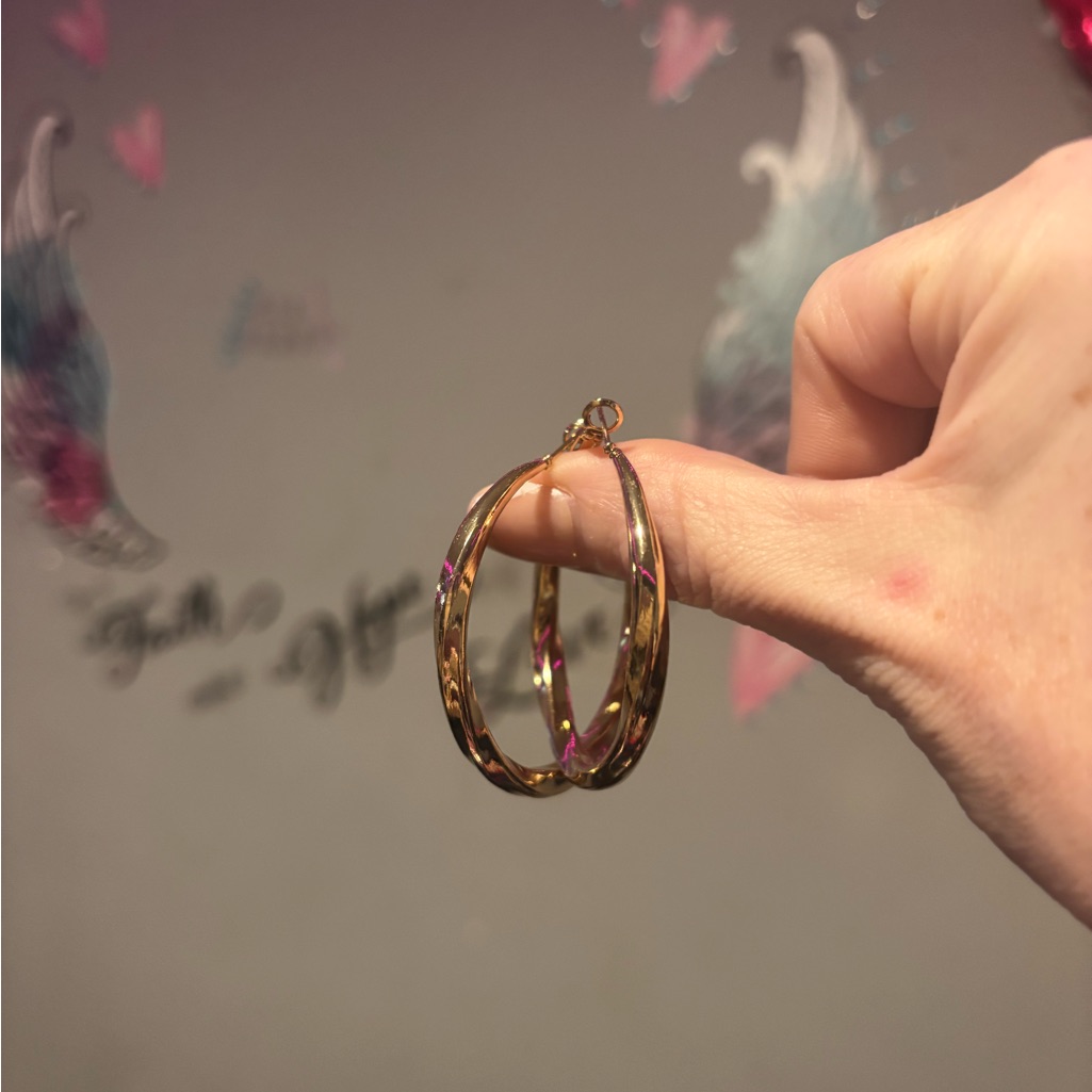 Twisted Goldtone Hoop Earrings For Women - Elegant Goldtone Finish 18$